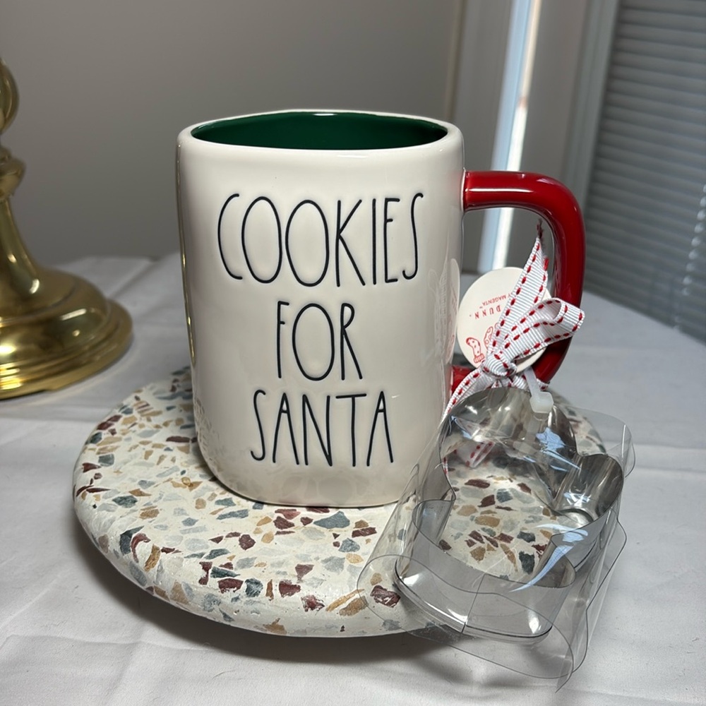 Rae Dunn Cookies for Santa coffee/tea/ cocoa mug with cookie cutter
